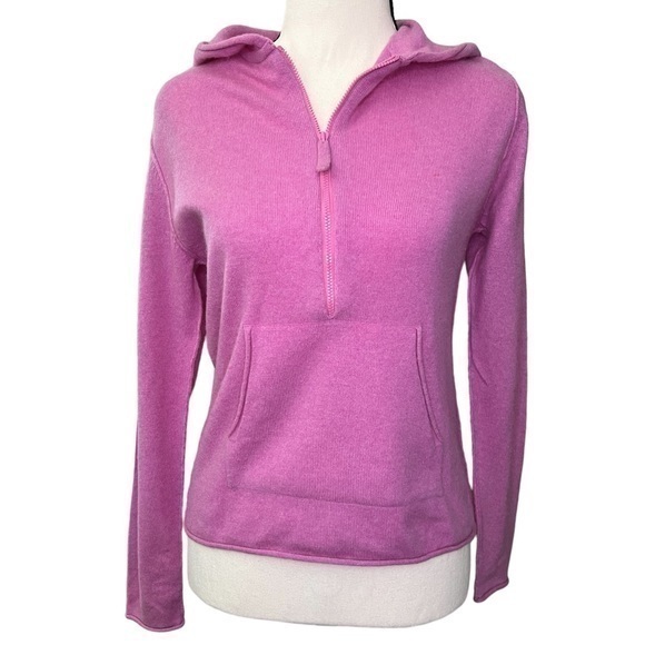 Revolve 525 Barbie Pink Cashmere 3/4 Zip Sweater - Picture 1 of 8